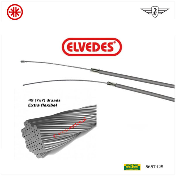 5657428 Koppelingskabel 49 draads grijs universeel 2 mtr Elvedes